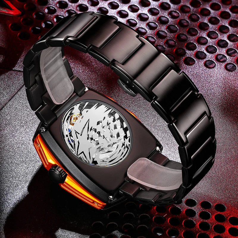 V12 Engine Quartz Watch Luminous Waterproof Sport Silicone Pointer Dial Fashion Square Unisex