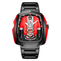 V12 Engine Quartz Watch Luminous Waterproof Sport Silicone Pointer Dial Fashion Square Unisex